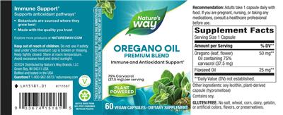 Oregano Oil label