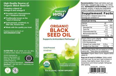 Organic Black Seed Oil label