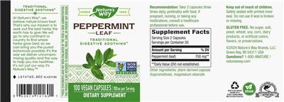 Peppermint Leaf 700 mg label