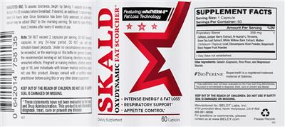 SKALD Oxydynamic Fat Scorcher label