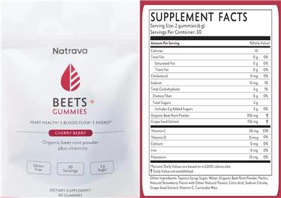 Beets+ Gummies Cherry Berry label
