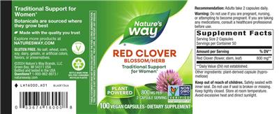 Red Clover Blossom/Herb 800 mg label