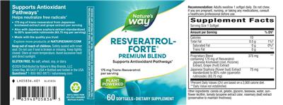 Resveratrol-Forte 175 mg label