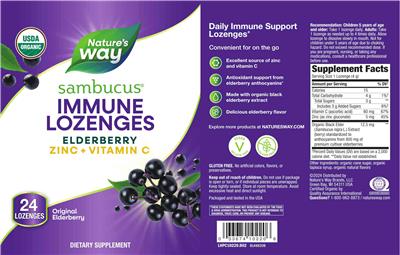 Sambucus Immune Lozenges Elderberry label