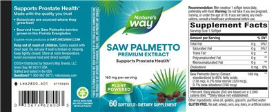 Saw Palmetto 160 mg label