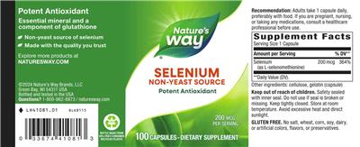 Selenium 200 mcg label