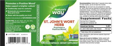 St. John's Wort Herb 700 mg label