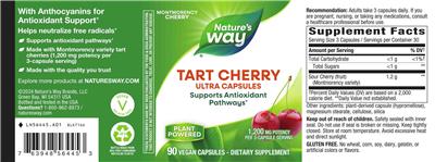 Tart Cherry Ultra Capsules label