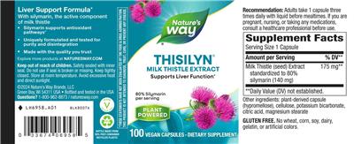 Thisilyn Milk Thistle Extract label