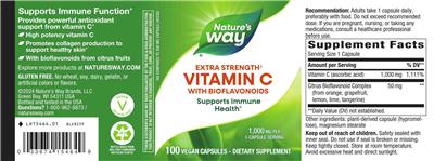 Vitamin C with Bioflavonoids 1,000 mg label