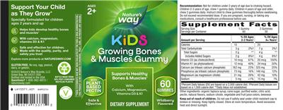 Kids Growing Bones & Muscles Gummy Wildberry Flavored label
