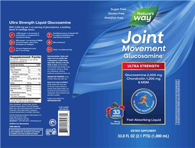 Joint Movement Glucosamine Ultra Strength Berry Flavored label