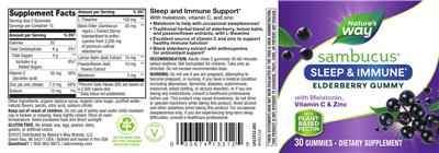 Sambucus Sleep + Immune label