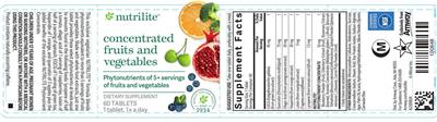 Concentrated Fruits And Vegetables label