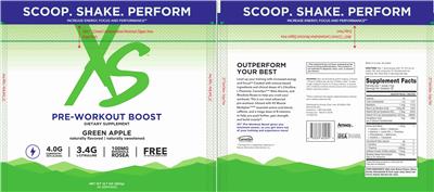 Pre-Workout Boost Green Apple label