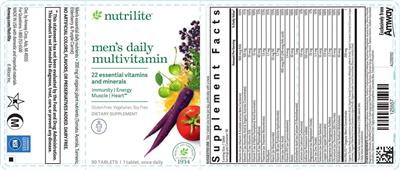 Men's Daily Multivitamin label