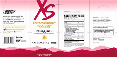 Post-Workout Recovery Fruit Punch Flavored label