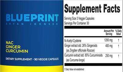 NAC Ginger Curcumin label