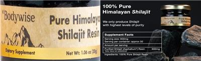 Pure Himalayan Shilajit Resin label