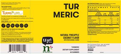 Turmeric Natural Pineapple Coconut Flavor label