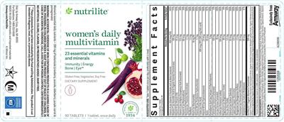 Women's Daily Multivitamin label