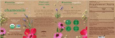 Chamomile Tea label