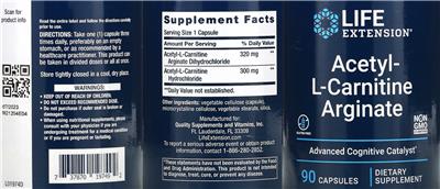 Acetyl-L-Carnitine Arginate label