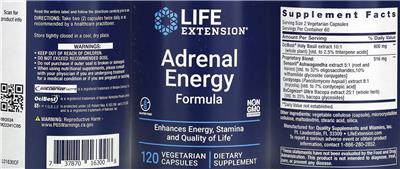 Adrenal Energy Formula label