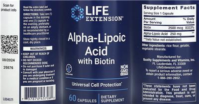 Alpha-Lipoic Acid with Biotin label