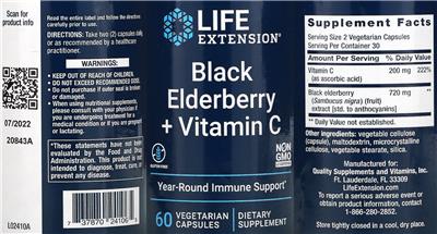 Black Elderberry + Vitamin C label