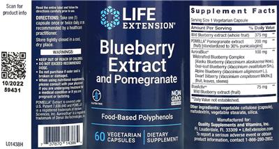 Blueberry Extract with Pomegranate label