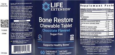 Bone Restore Chewable Tablet Chocolate Flavored label