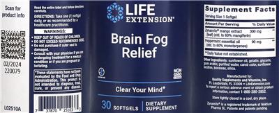 Brain Fog Relief label