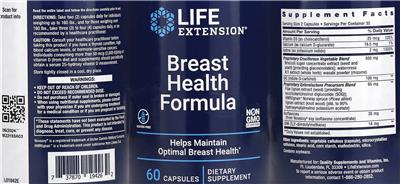 Breast Health Formula label