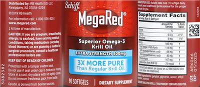 Superior Omega-3 Krill Oil Extra Strength 500 mg label