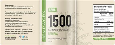 CBDA 1500 Natural label