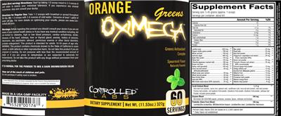 Orange OxiMega Greens Spearmint Flavor label
