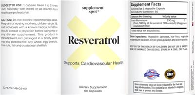 Resvertatrol label