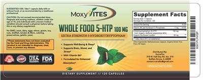 Whole Food 5-HTP 100mg label