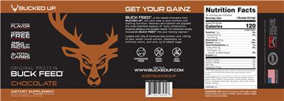 Buck Feed Original Protein Chocolate label
