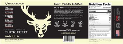 Buck Feed Original Protein Vanilla label