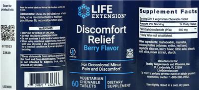 Discomfort Relief Berry Flavor label