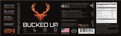 Bucked Up Pre-Workout Apple Spice label