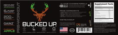 Bucked Up Pre-Workout Caramel Apple label