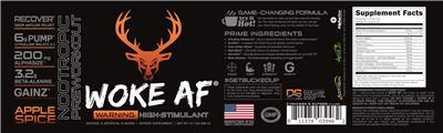 Woke AF Nootropic Preworkout Apple Spice label