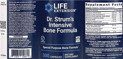 Dr. Strum's Intensive Bone Formula label