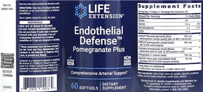 Endothelial Defense Pomegranate Plus label