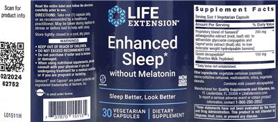 Enhanced Sleep without Melatonin label