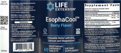 EsophaCool Berry Flavor label