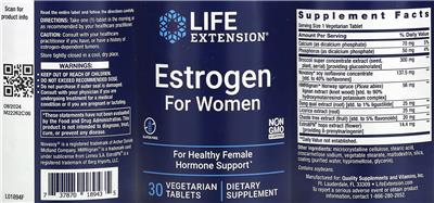 Estrogen for Women label